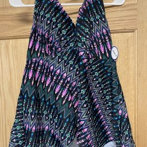 Swimsuits for All handkerchief tankini halter top